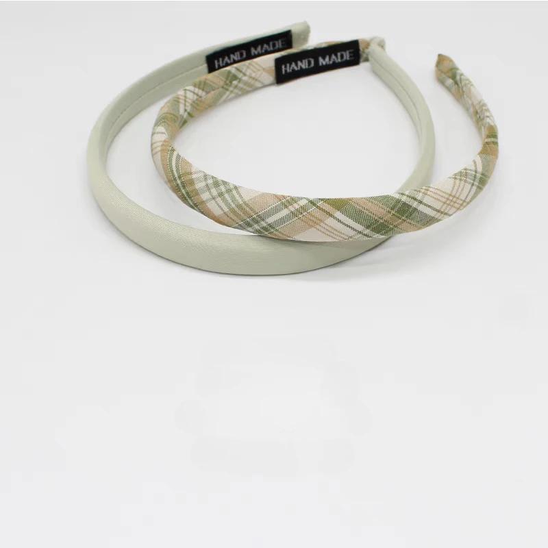 2pc European and American Retro Solid Plaid Headband Hair Bands Hairband Hoop for Women Girls Holiday Korean Hair Accessories