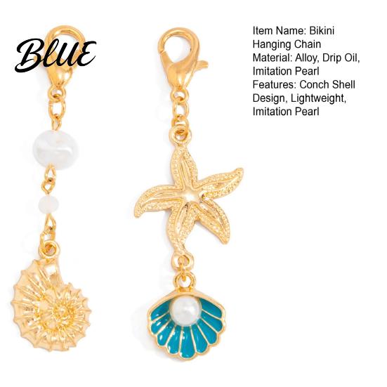 Sexy Beachwear Accessory 2Pcs/Set Bikini Hanging Chain Ocean Theme Keychain