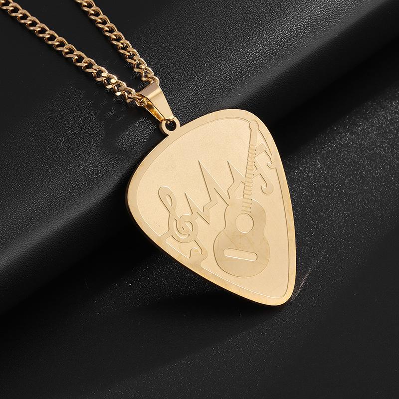 Wind Heart Shape Guitar Fashion Jewelry Pendant Necklace 60CM(Necklace Long)