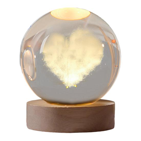 Faux Crystal Ball Night Light 3D Space/Cloud/Astronaut Engraved Clear Ball with LED Light for Bedroom Living Room Birthday Gift for Teens Boys Girls