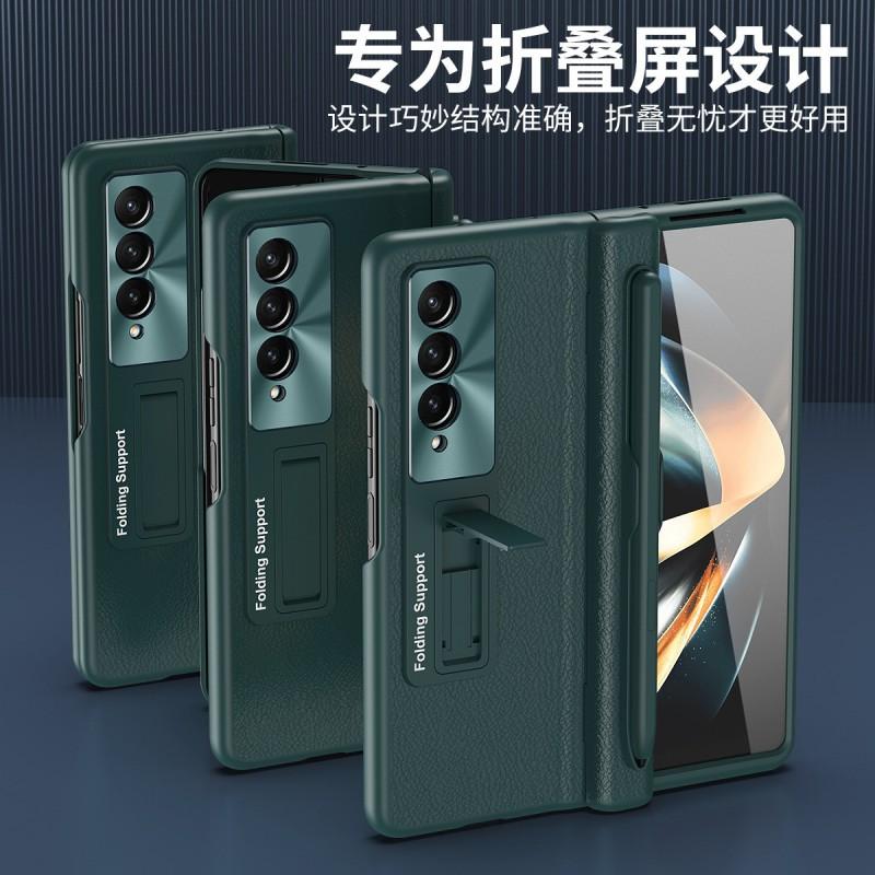 Magnetic Flip Case With Stylus Slot Kickstand Galaxy Z Fold8 Fold7 Fold6 Shockproof PU Leather Cover