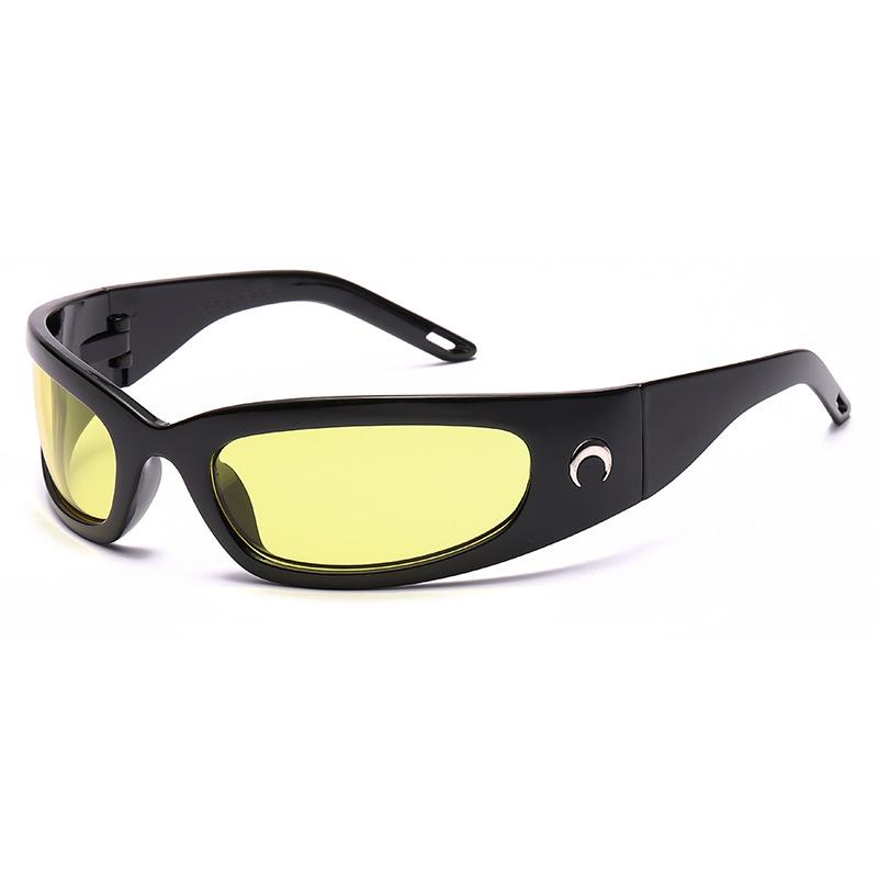 Sunglasses Crescent Sun Glasses Futuristic Fashionable I Disco Hip-hop Moon Trend 18095