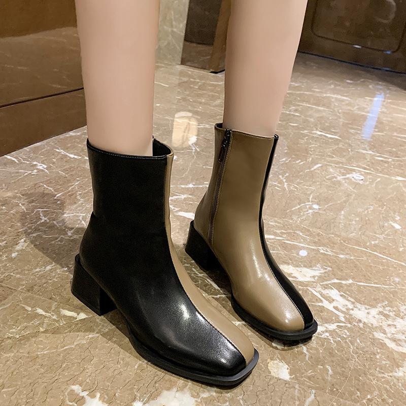 Net Red Botas Martin Bicolor Mujer Europea y Americana Invierno Plus Velvet  Gruesas Botas Casuales de Mujer comprar a buen precio — entrega gratuita,  reseñas reales con fotos — Joom