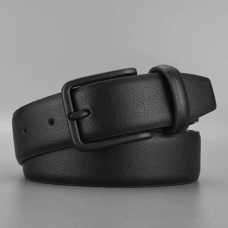 Trendy Men'S Belt Buckle Head, Casual Alloy Pin Buckle Head Layer Belt Brand Belt Men'S