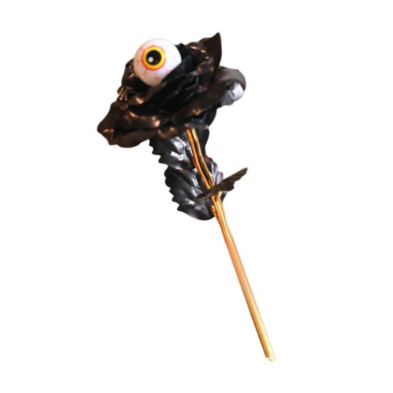 Halloween Faux Rose with Eyeballs Gothic Artificial Eyeball Rose Flower Bouquet for Flower Arrangement Halloween Home Decoration
