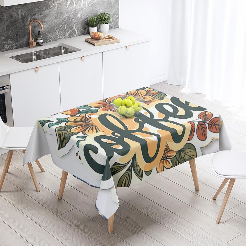 New Abstract Tea Tablecloth Waterproof and Oil-proof Dining Tablecloth Nordic Wind Bar Tablecloth Home Decoration