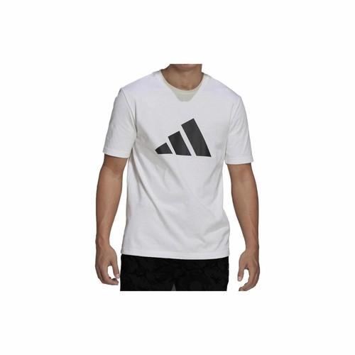Adidas Crew Neck Pullover Printed Slim-fit Short Sleeve T-shirt for Men, White