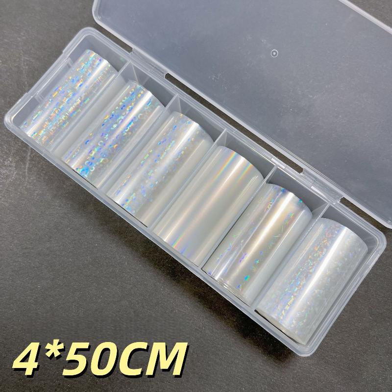 

1 Set Floral Chameleon Nails Wraps 6/10 Patterns Metal Nail Foils For Transfer Paper Stickers Diy Water Marble Nail Art Decor
