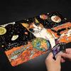 Cute Tri‑Color Cat TCG Playmat Mouse Pad Playmat 24"X14" MTG TCG Office Desk Mat for Work Game PC Laptop Rug Carpet MousePad