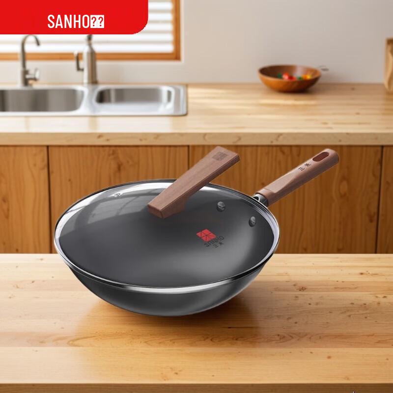 Sanhe Refined Iron Non-stick Wok