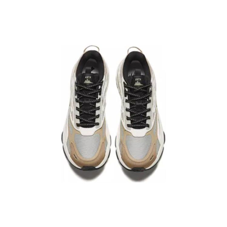 ANTA Men's Walker Retro Hiking Casual Sneakers Pearl Grey Deadwood Ivory White 112418891-3
