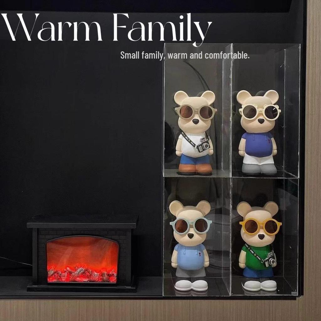 Cartoon Bear Piggy Bank: Creative Modern Ceramic Ornament for Living Room