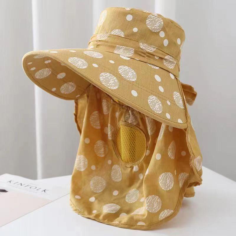 Sun hat sun protection fashionable versatile face protection UV protection sun hat cover the whole face tea hat new