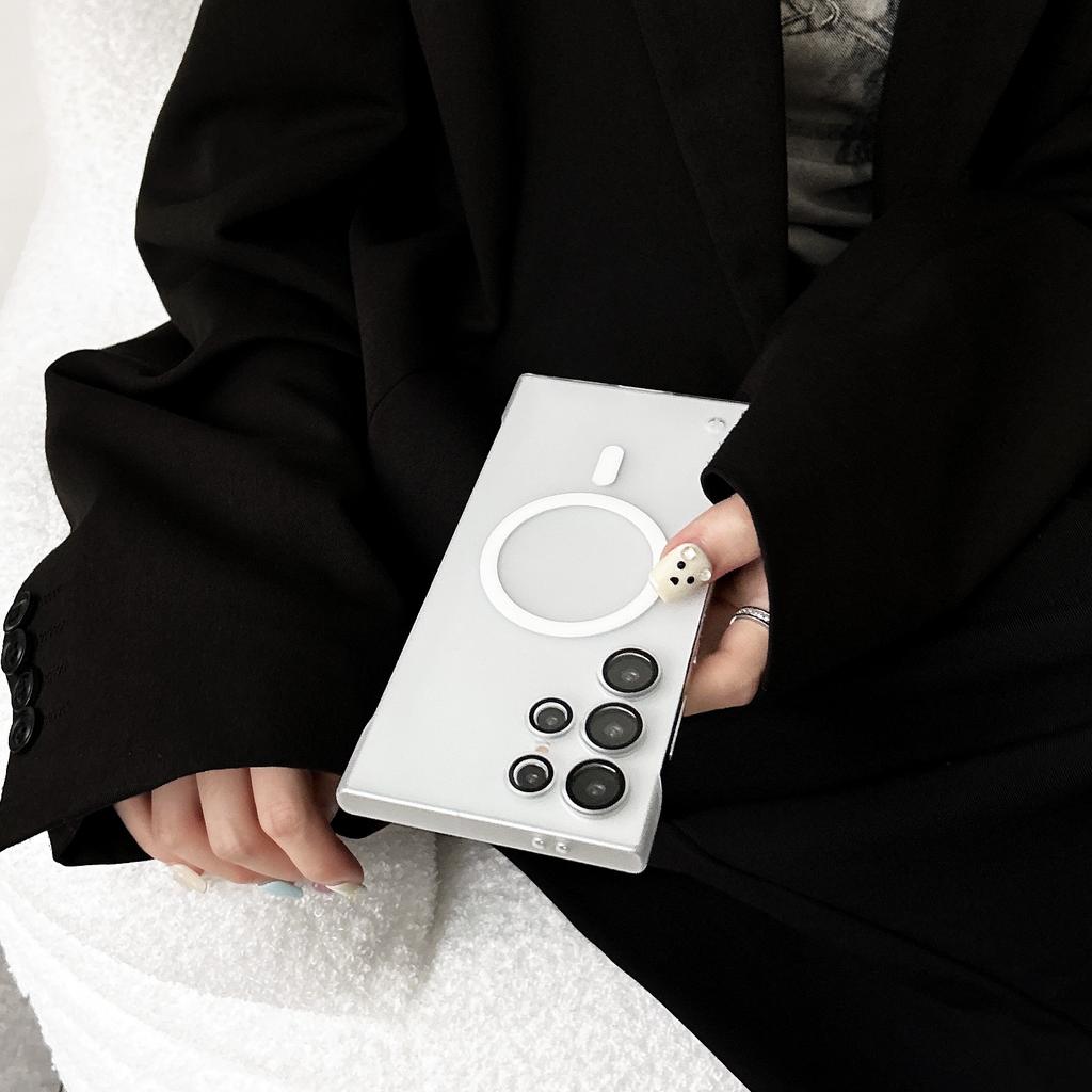 Ultra thin Frameless Suitable for Samsung S25 Ultra Powerful Magnetic Phone Case S24 Skin Feeling Matte Hard Shell