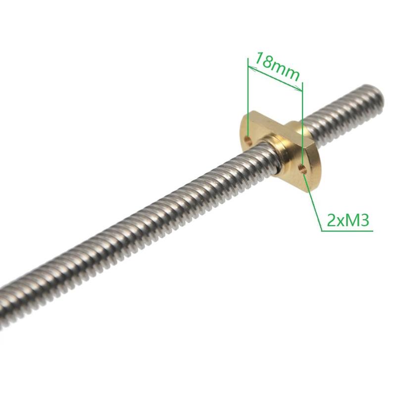 1pc T8 H Flange Copper Nut 2mm Pitch 8mm Lead Fits T8 Trapezoidal Screw for Student Science Innovation Robotics Projects
