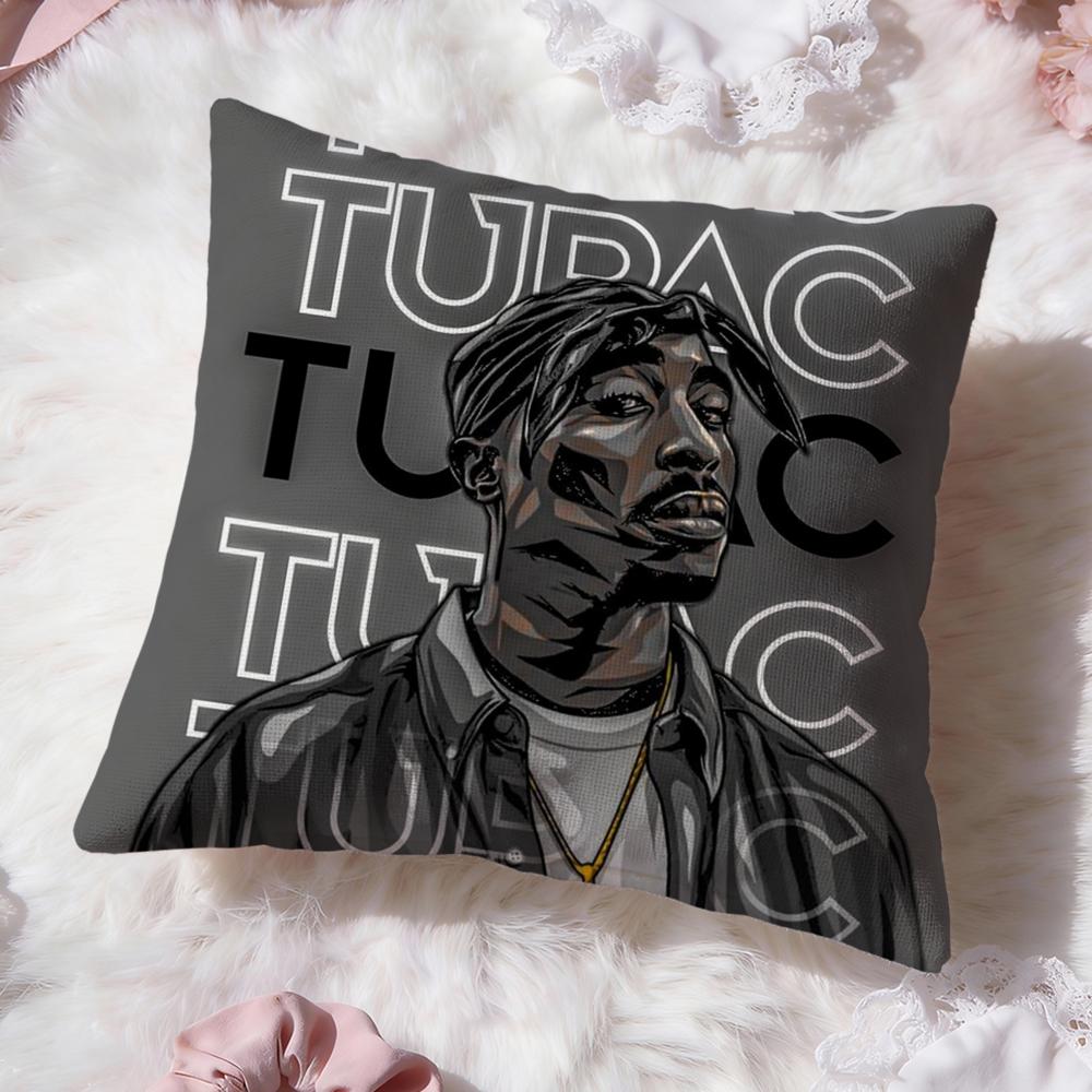 2P-PAC Tupac S-Shakur Cushion Cover Premium Comfort Reversible Pillow Cove -Two in One Design for Any Room & Car Interior