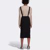 Adidas Originals Three Stripe Color Block Suspender Midi Casual Skirt Women skirts Black DU8487