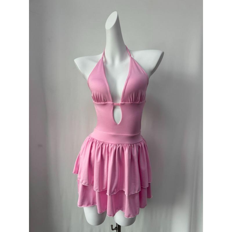 Dress Summer New Sexy Backless Lace Halter Neck Waist High-end Dress