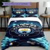 3pcs Duvet Cover Set (1*Duvet Cover + 2*Pillowcase, Without Core),Manchester City FC Print Bedding Set, Bedroom Decor, All‑Season, Birthday Gift