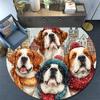 Runder Teppich mit Bernhardiner-Hunden, Teppich für Wohnzimmer, Schlafzimmer, Sofa, Spielzimmer-Dekoration, Rutschfeste Bodenmatte