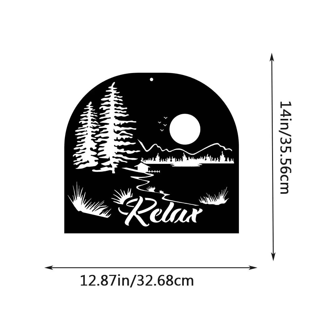 

Расслабьтесь Живописный Пейзаж Металлический Настенный Знак: Элегантная новая внутренняя/наружная дверная вешалка — идеально подходит для гостиной и украшения дома бежевый
