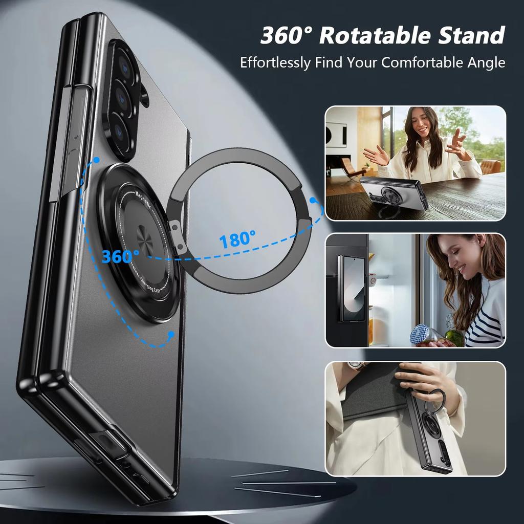 Magnetischer Ringhalter Scharnierschutz Magsafe Handyhülle Für Samsung Galaxy Z Fold 4 5 6 Äußeres Bildschirmglas Stoßfeste Hülle