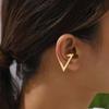 Punk Metal Triangle Ear Clip Earrings for Women Men Fashion Gold Color Geometric No Piercing Ear Buckle Clip On Earring Jewelry