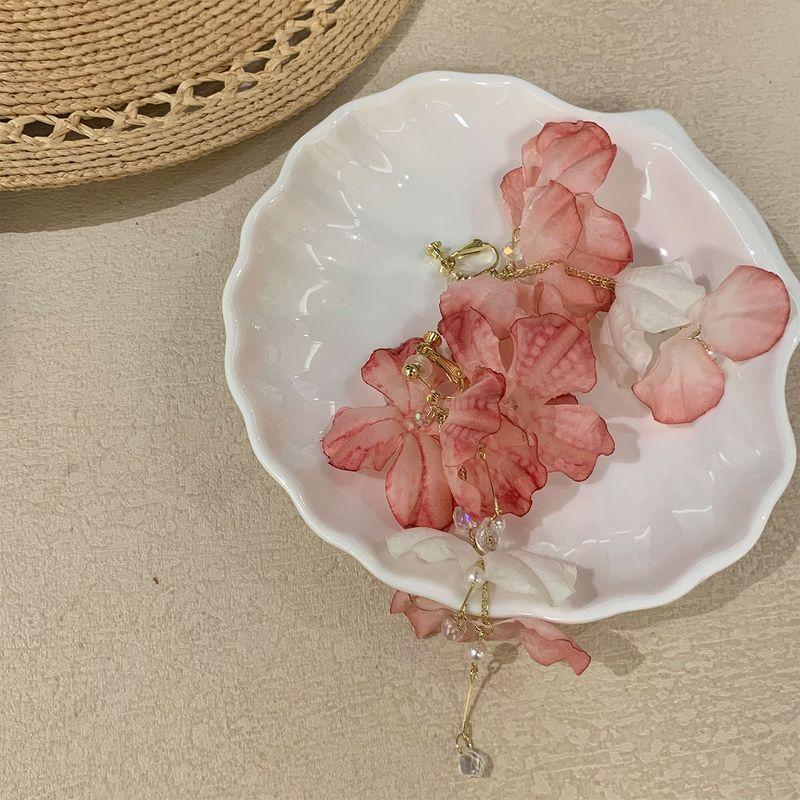 

Super Fairy Purple Flower Tassel Earrings for Women Accessible Luxury Fancy Seaside Vacation Style Earrings Beautiful Graceful Earrings No ear hole shot! Pair of pink spiral ear clip