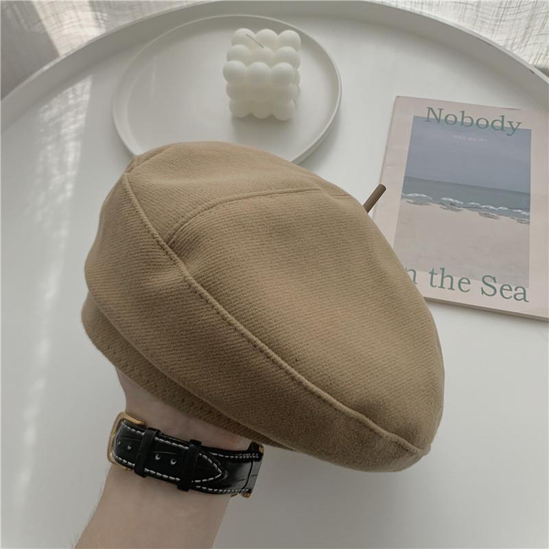 Vintage Round Top Cotton Beret Hat For Women Warm Sunshade Pumpkin Hat
