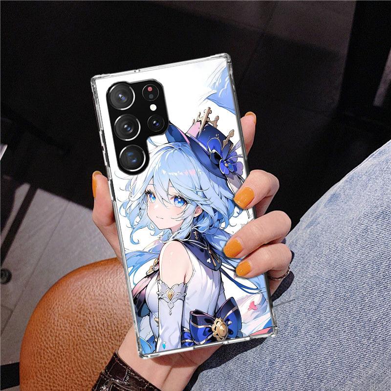Cute Furina Genshin Impact Phnoe Case for Samsung Galaxy S26 S25 Edge S23 S24 Ultra S22 Plus S21 S20 FE Unique Cover Soft Coque