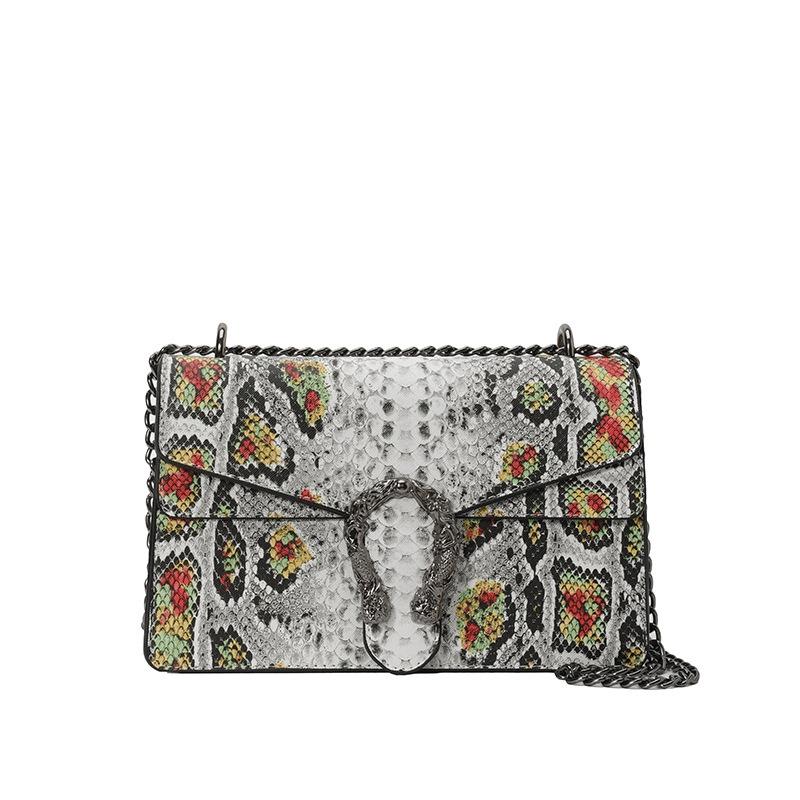 New Fashionable High-end Snake Pattern Bacchus Bag Single Shoulder Crossbody Trendy Women's Bag