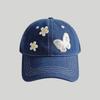 Korean Bowknot Flower Embroidery Baseball Caps Women Girl Cute Plum Outdoor Sun Visor Hats Adjustable Sports Peaked Cap