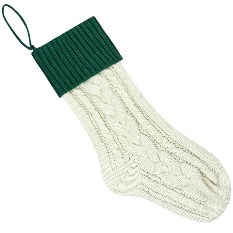 Holiday Stocking Large Capacity Knitted Sock For Christmas Gifts Elegant Reusable Festival Home Decoration