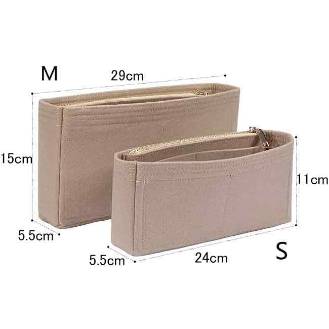 SHINGONE Horizontal Felt Suitable for Luxury Small Inner Bag for Women and Men Bag-in-Bag, Beige, Bags, Zippered, Size, Lightweight, Organized,