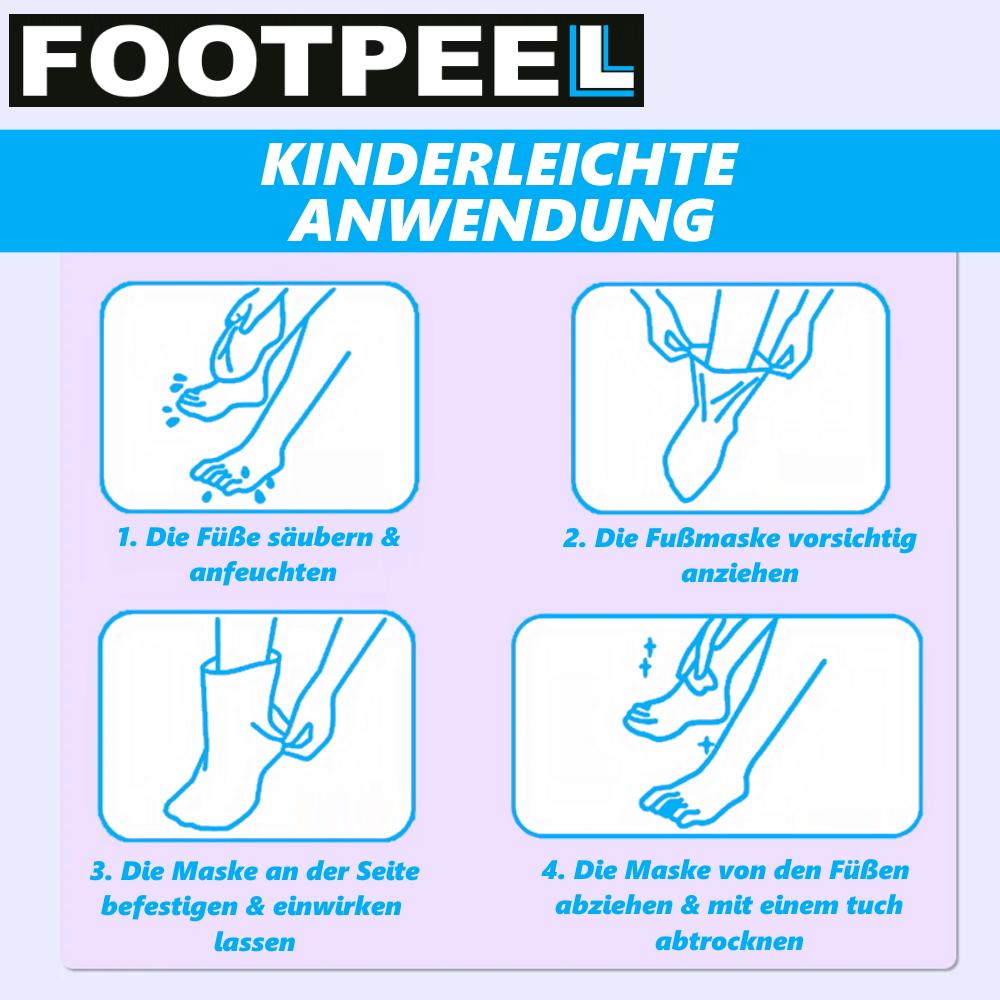 FOOTPEEL Fuß-Peeling Maske Foot Mask Weiche Hornhaut Entferner Socken Aloe [2x]