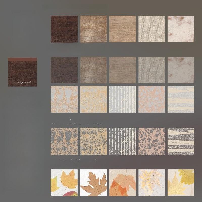 50 Sheets of Sumi Small Book Series Small Bean Book Decoration Base Collage Retro Handbook Handbook Collage Material Card Paper