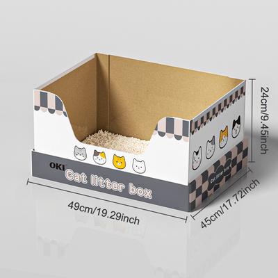 Disposable Cat Litter Box Portable Foldable Outdoor Cat Toilet Anti-Splash Cat Cleaning Monthly Disposable Cat Litter Box