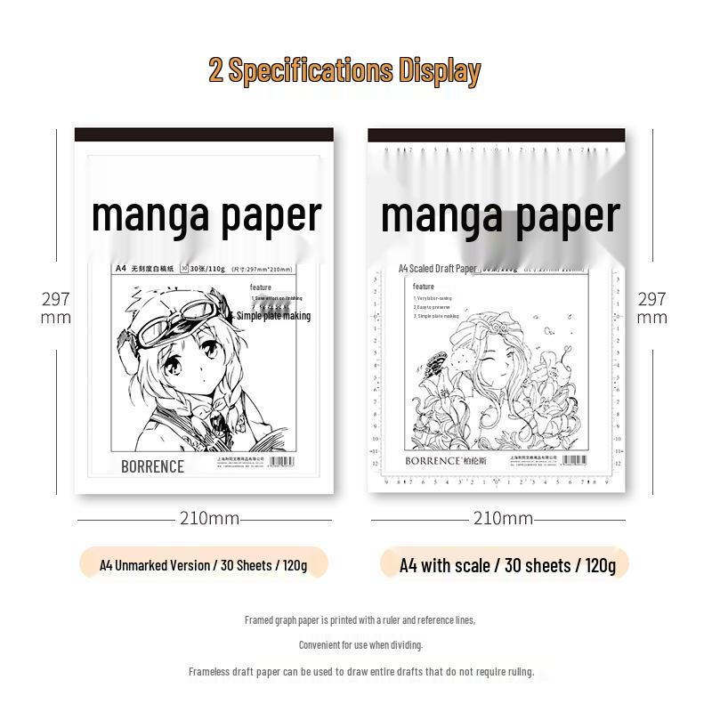 A4 Comic Paper for Kids - Grid/Plain Art & Calligraphy Sheets
