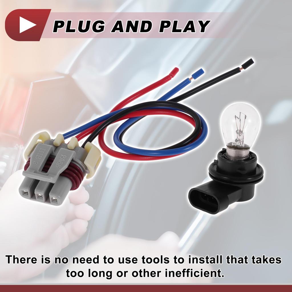 ABSOPRO 1 Set Headlight Socket Wiring for Fiat 500X Part Bulb Pigtail Connector Harness with Bulb Wire Plug 2016-2020, Number 68285062AA,