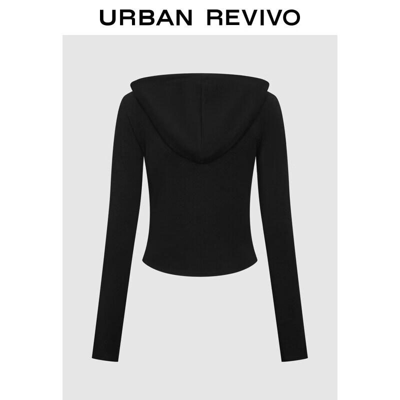 UR 2026 Spring Women s Embroidered Hooded Drawstring T-Shirt M