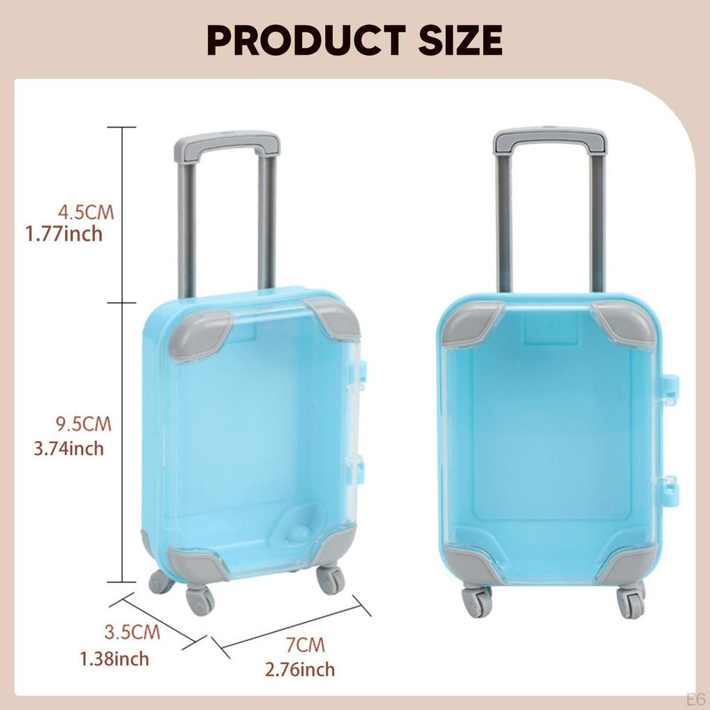 Mini Suitcase Fashion Doll Luggage Playhouse Toy Transparent Cover for Gift Box