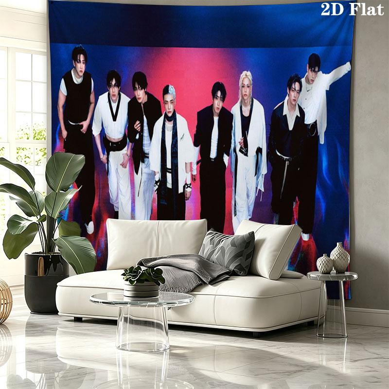 SKZ Wall tapestry, aesthetic printed fabric blanket, suitable for bedroom, living room, and home decor.