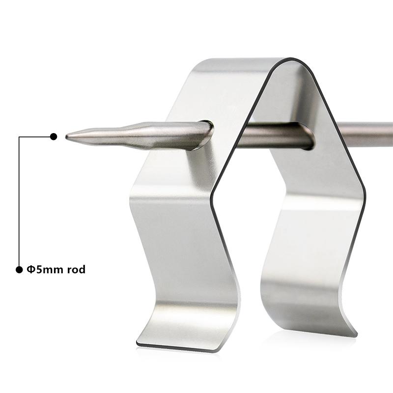 LMETJMA Meat Grill Thermometer Probe Holder Clip BBQ Temp Probe Clip Camping Barbecue Universal Style Design Holder