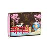 Victorine Japanischer Garten Monogramm Katze Sakura Graffiti Leinwand Victoria Geldbörse Kartenhalter Damen Geldbörse Braun M80873