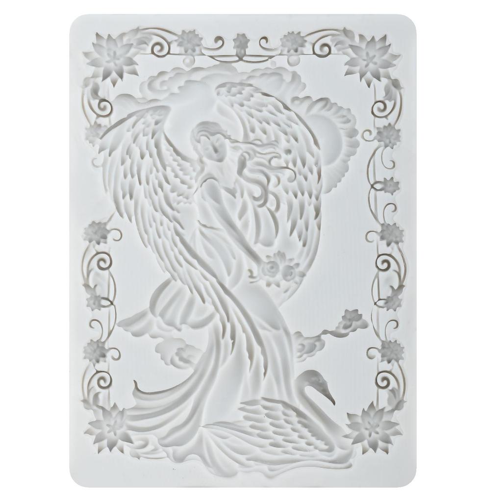 Engel Silikonformen Bilderrahmen Fondantform Kuchen Dekorationswerkzeuge Cupcake Topper Süßigkeiten Schokolade Gumpaste Form