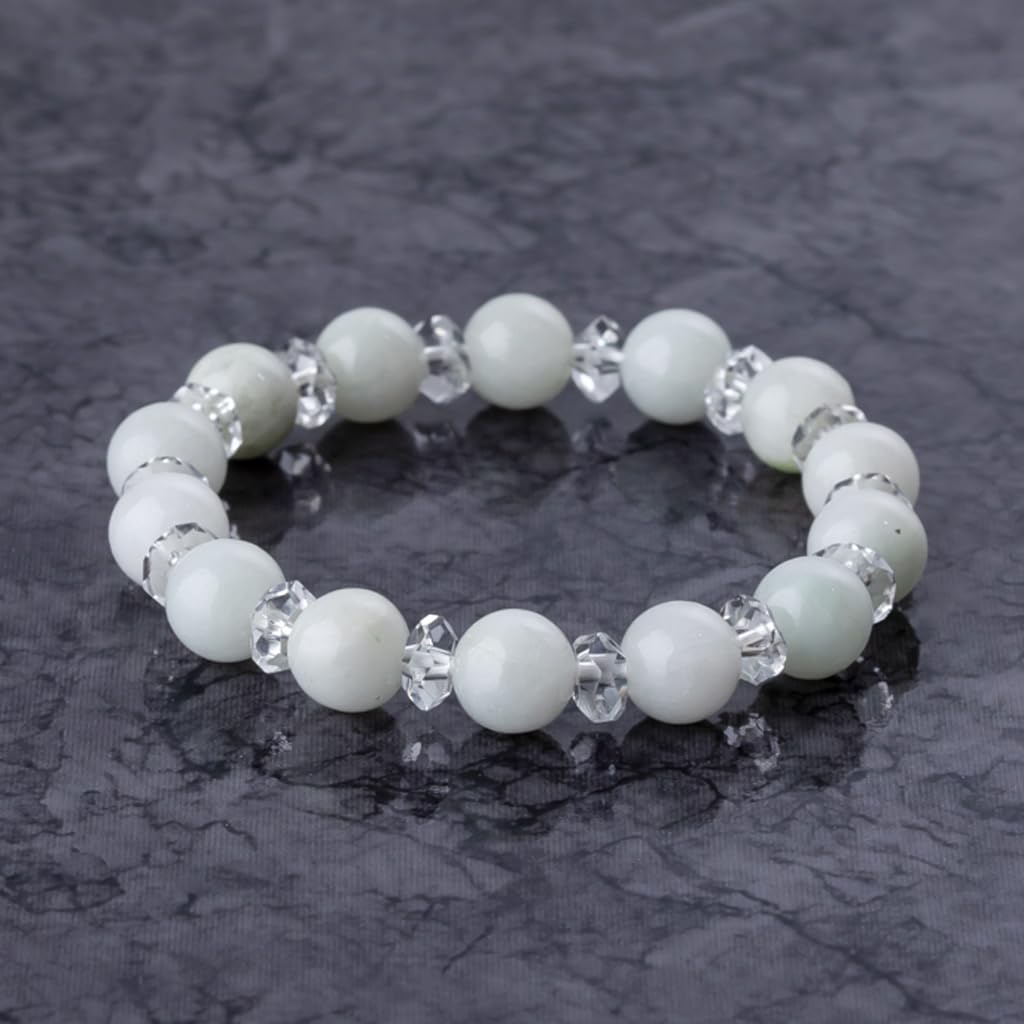 13cm Itoigawa Natural Jadeite White with Japanese National Jomon Power Stone Jadeite Workshop Special Paulownia Wood Quality Guarantee ABR0901 (8mm