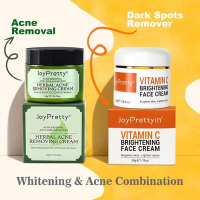 Whitening Pore Stahovací krém na obličej Sada péče o pleť Vitamín C Rozjasňující krém a Centella Asiatica Výživný krém na obličej