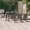 VidaXL 9-piece Garden Dining Set and Cushions Black and Grey 3185142