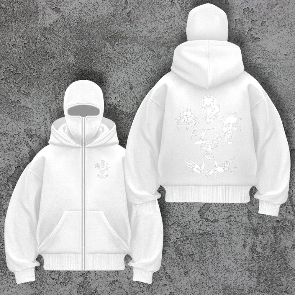 Trendy Brand Velvet Double Hat Unique Design Hooded Sweatshirt for Autumn and Winter, New Unisex Loose Y2K Sweatshirt