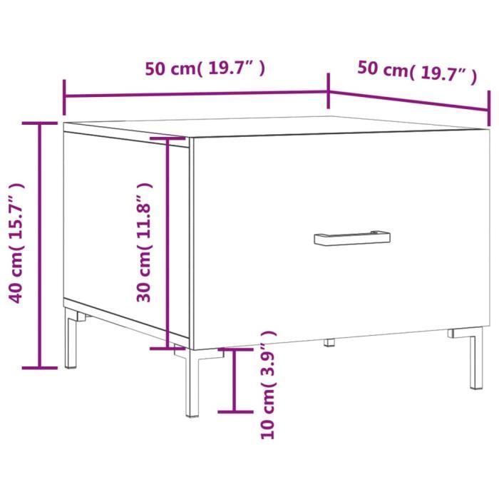 VidaXL Tables basses 2 pcs gris béton 50x50x40 cm bois d'ingénierie 829405